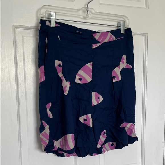 Fish Print High Waisted Shorts Women’s - Picture 1 of 8